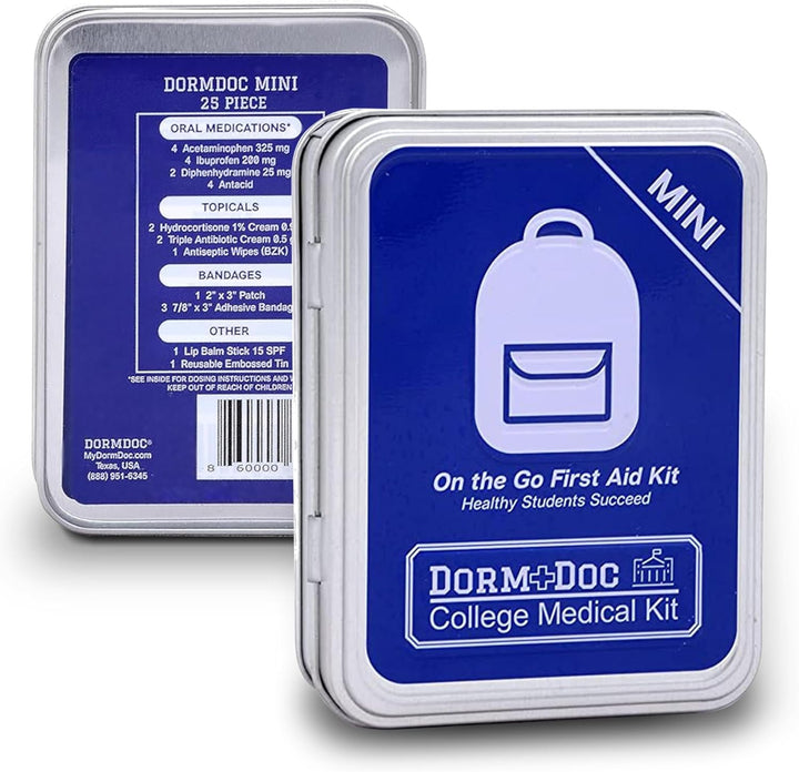 DormDoc Mini Tin 25 Piece First Aid Kit