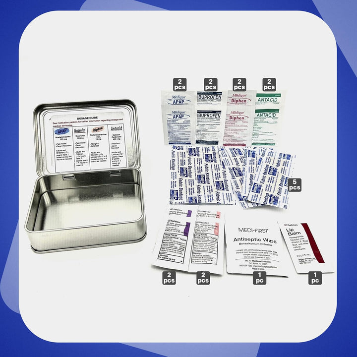 DormDoc Mini Tin 25 Piece First Aid Kit