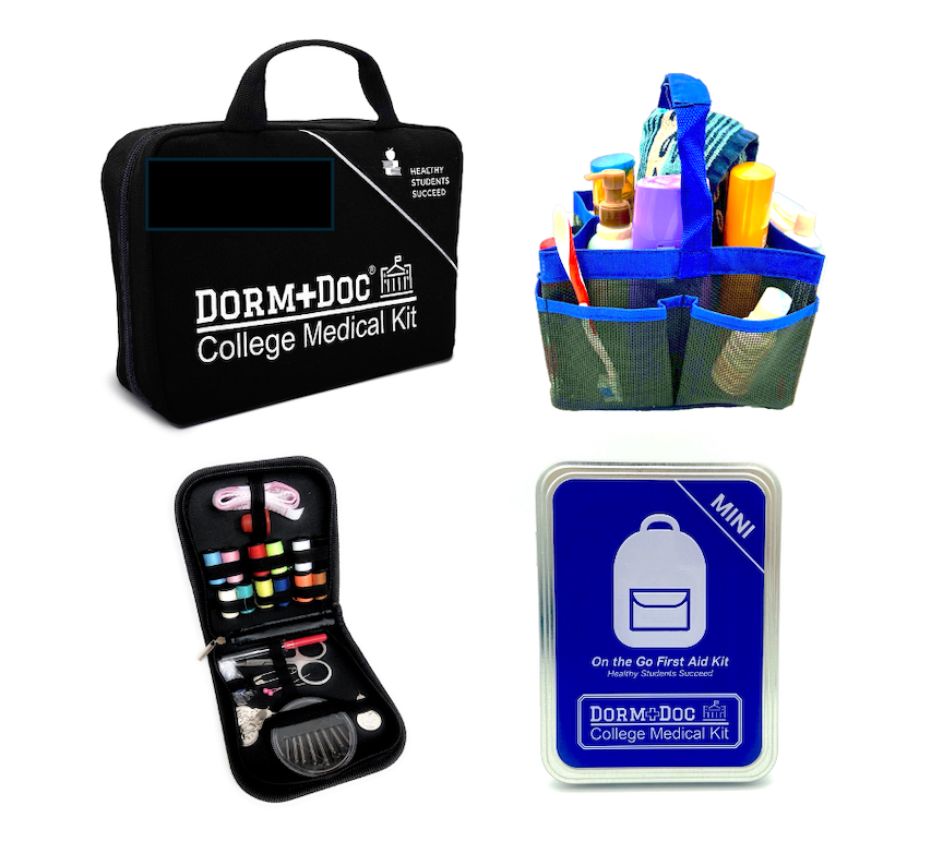 4 pc Bundle. DormDoc 175pc, Mesh Tote, Sewing Kit- MiniTin25pc