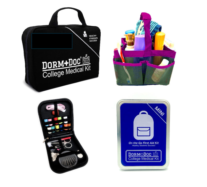 4 pc Bundle. DormDoc 175pc, Mesh Tote, Sewing Kit- MiniTin25pc