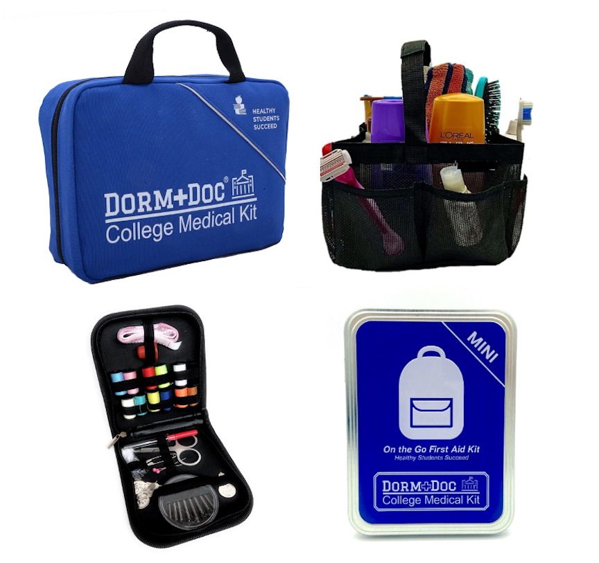 4 pc Bundle. DormDoc 175pc, Mesh Tote, Sewing Kit- MiniTin25pc