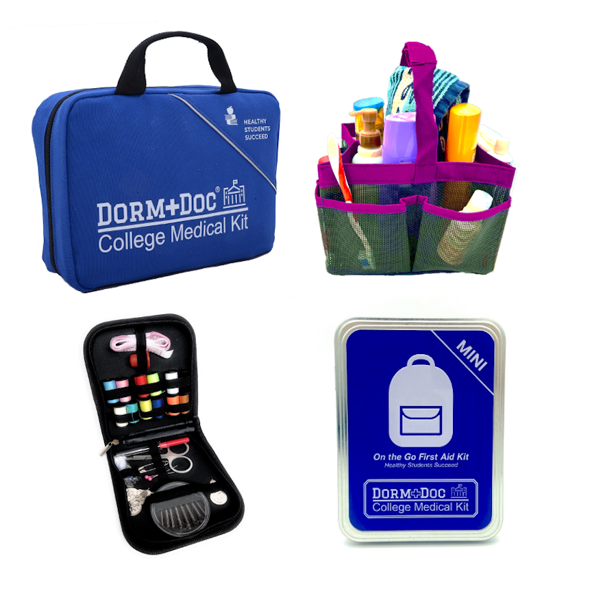 4 pc Bundle. DormDoc 175pc, Mesh Tote, Sewing Kit- MiniTin25pc