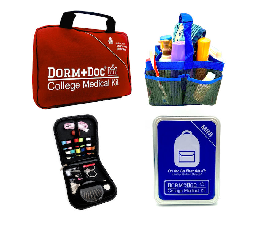4 pc Bundle. DormDoc 175pc, Mesh Tote, Sewing Kit- MiniTin25pc