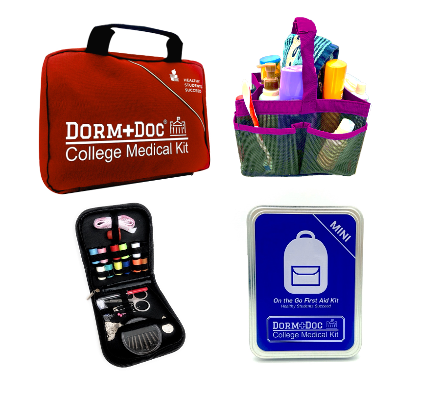 4 pc Bundle. DormDoc 175pc, Mesh Tote, Sewing Kit- MiniTin25pc