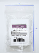 Load image into Gallery viewer, Fem Pack Feminine Hygiene Travel Pack 12 piece Flo Tampons Biodegradable 4sm 4Lg, 2 Pixie Mini Pads, 2 Regular Pads
