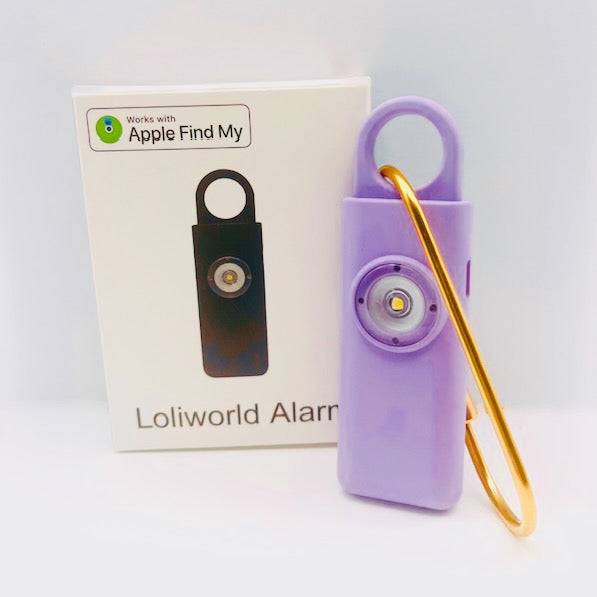 Personal Rechargeable Safety Alarm Loliworld– Works with Apple Find My-Loud Siren Birdie Sound, Strobe SOS LED Light, Be Safe – Self Defense Keychain