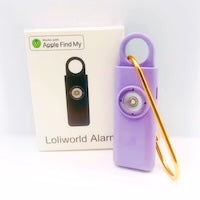 Personal Rechargeable Safety Alarm Loliworld– Works with Apple Find My-Loud Siren Birdie Sound, Strobe SOS LED Light, Be Safe – Self Defense Keychain