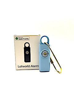 Personal Rechargeable Safety Alarm Loliworld– Works with Apple Find My-Loud Siren Birdie Sound, Strobe SOS LED Light, Be Safe – Self Defense Keychain