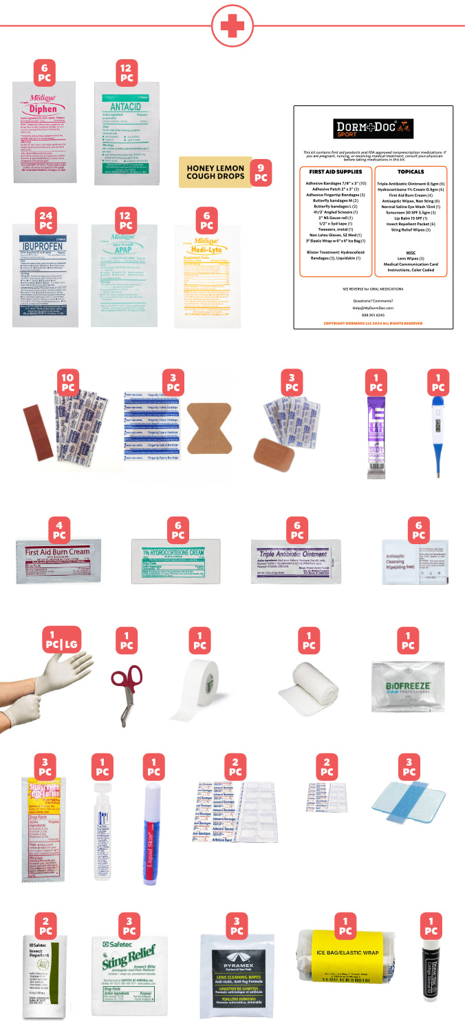 DormDoc Sport Pack 125pc First Aid Kit- BLUE
