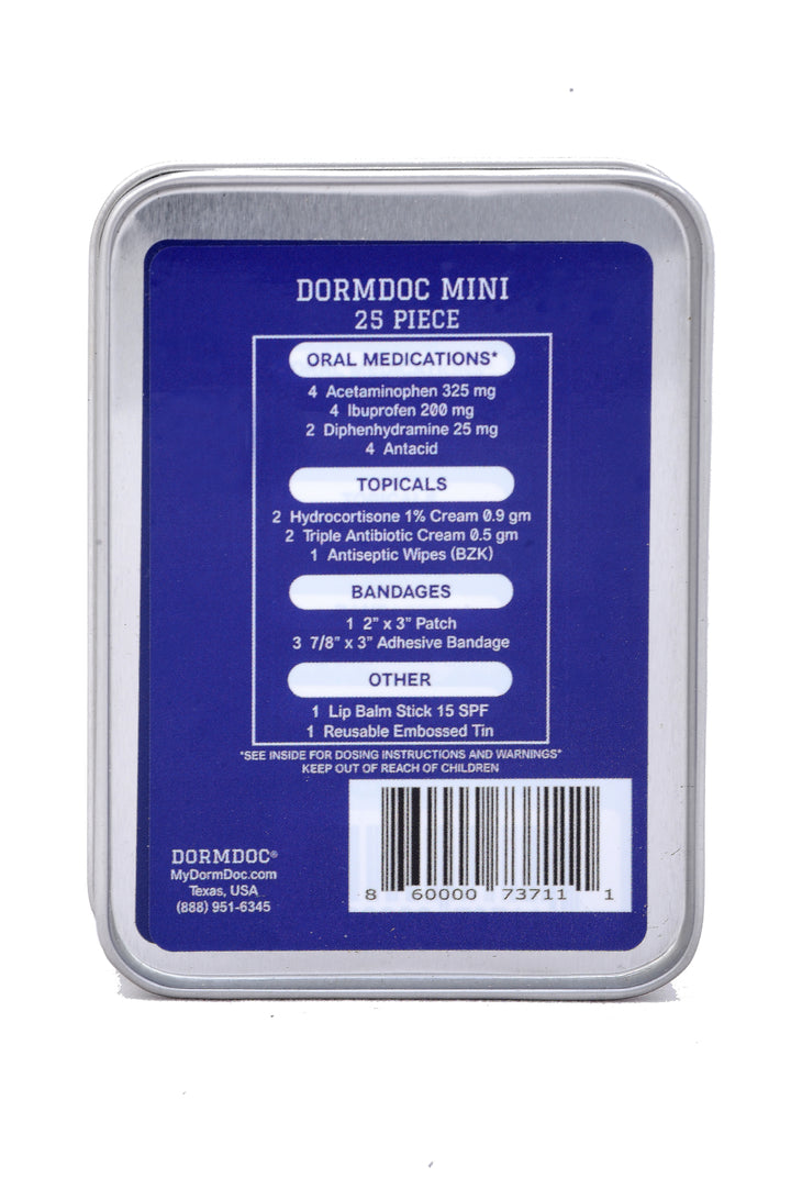 DormDoc Mini Tin 25 Piece 6  PACK 25% Off --Great Gift!