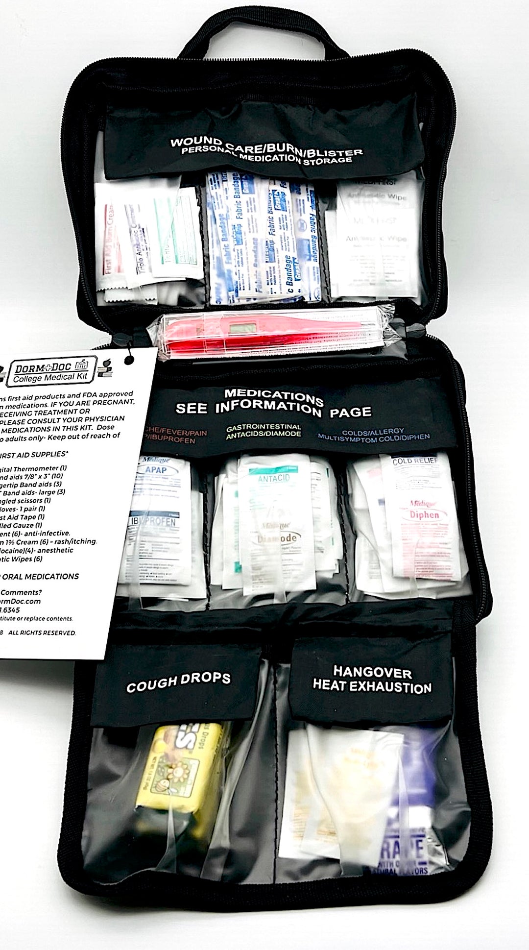 DormDoc World Travel First Aid Medical Kit - 200 Piece; 2 Colors