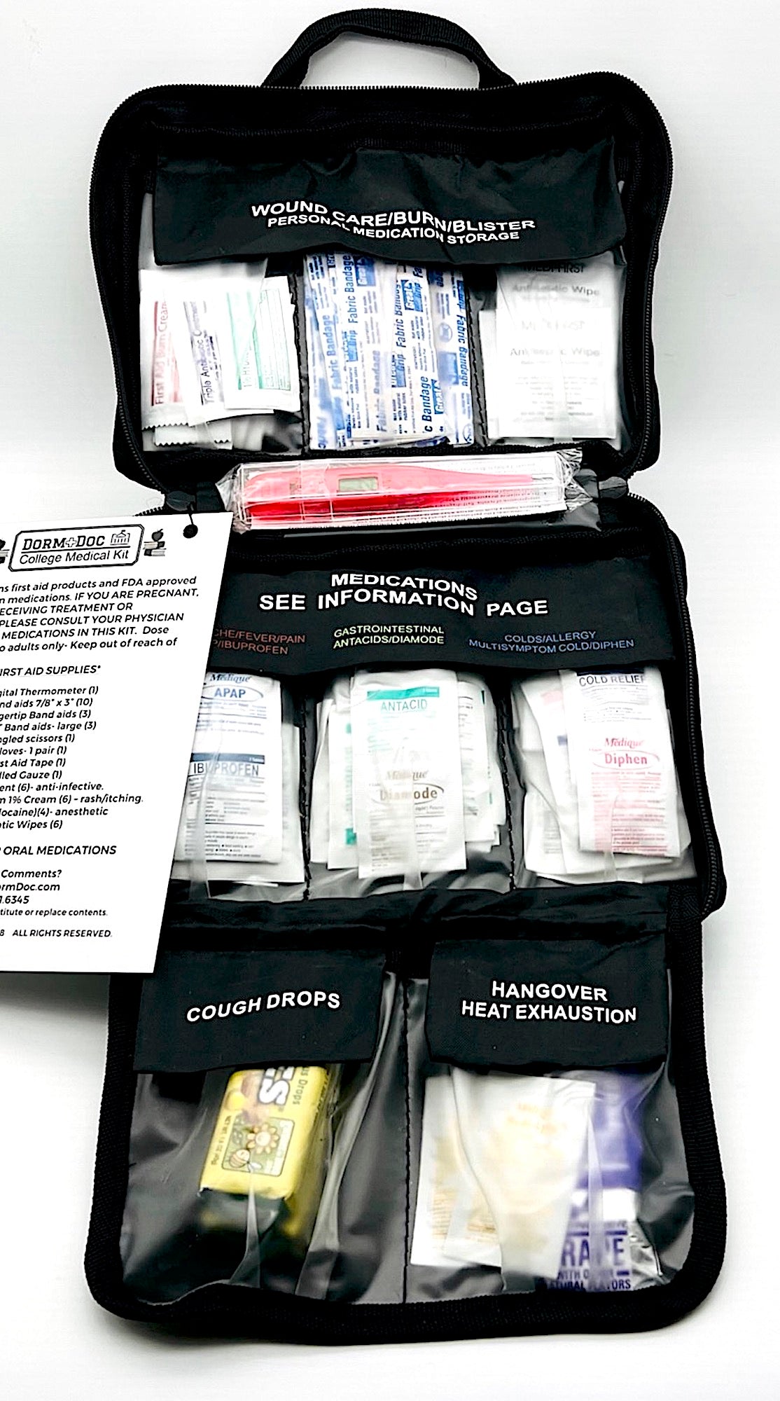 DormDoc World Travel First Aid Medical Kit-  200 Piece