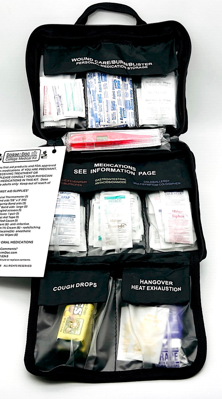 DormDoc World Travel First Aid Medical Kit - 200 Piece; 2 Colors